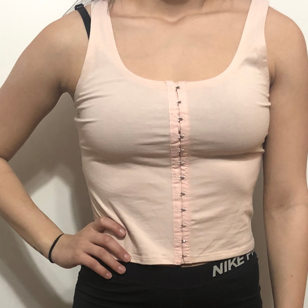 NEW Blush Pink Button/Strap Down Cropped Tank TOp
